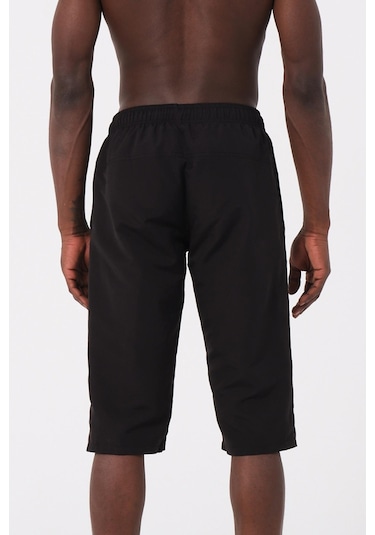 Siyah Diz Altı Uzun Boy Basic Model Su İtici Özellikli Erkek Plaj Deniz Kapri Şort - Dg341-siyah 001