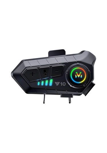 Hallow V10 Bluetooth Motosiklet İnterkom Siyah