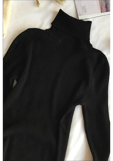 Vyz Fashion Fitilli Slimfit Siyah Kadın Body Siyah