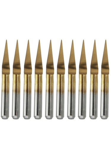 Homyl 10 Adet Tungsten Çelik Düz Tabanlı Freze Üçgen Keskin F