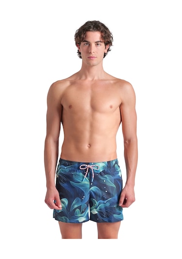 Arena Water Prints Beach Erkek Yeşil Deniz Şortu 007159630 Mavi