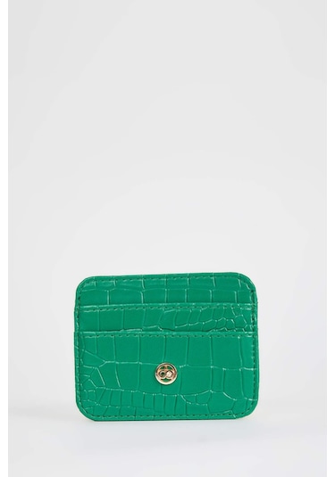 Defacto Kadın Suni Deri Croco Kartlık W2526AZNSGN1 Yeşil