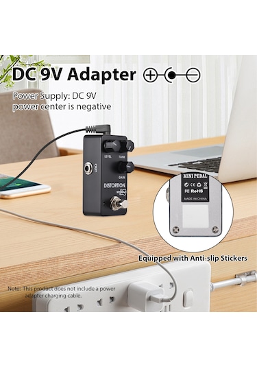 Xindoker Zory Z-08 Elektro Gitar Efekt Pedalı - Distorsiyon Fonksiyonu, Gerçek Bypass Ve Alüminyum Kasa, 6.35mm Giriş/çıkış