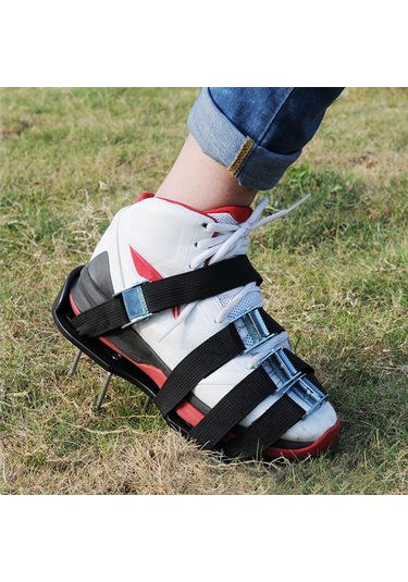 Bahçe Çim Bahçe Aletleri Çim Ripper 8 Metal Tokalı Sivri Ayakkabılar Siyah