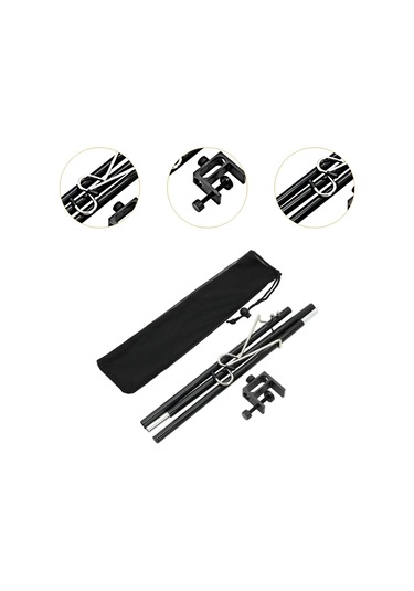 Homyl Kamp Feneri Standı 2 Adet Kancalı Asılı Işık Siyah Siyah