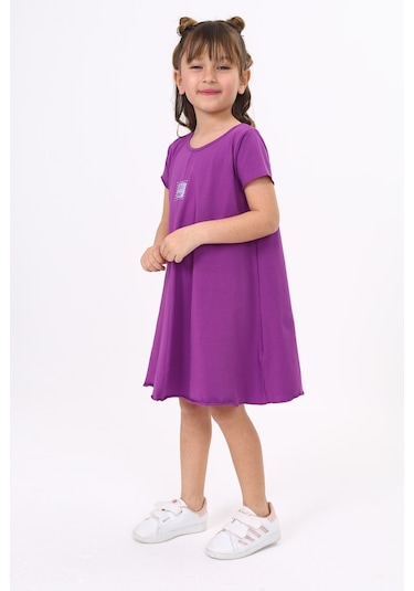 Toontoy Kız Çocuk Elbise Mor