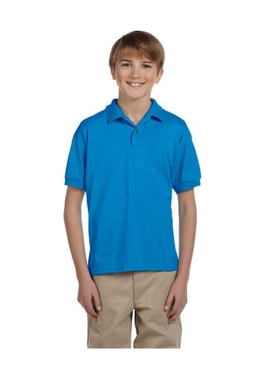 Tezzgelsin Erkek Çocuk Polo Yaka Kısa Kol Okul T-shirt Mavi