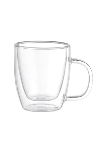 Leggno Vetro Çift Cam Kulplu Bardak 310 Ml 2'li Renkli