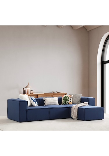 Nova 4 Modül Modüler L Köşe Koltuk Takımı Lacivert