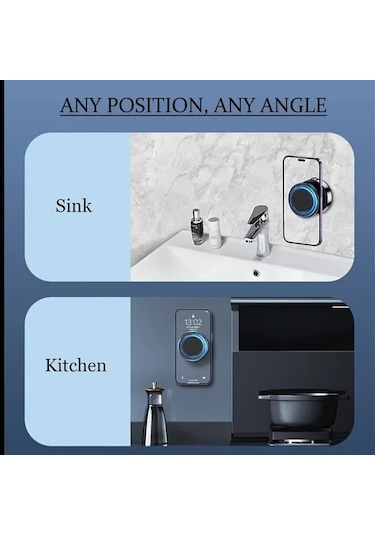 Xuweiwei Siyah 360 Derece Dönebilen Manyetik Araba Telefon Tutucu Uzatılabilir Alüminyum Gösterge Paneli Ayna Gym Ofis Için Evrensel