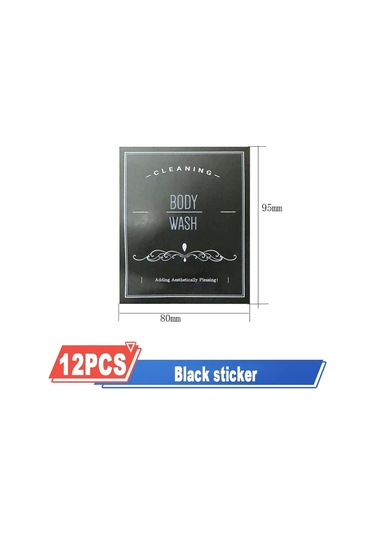 12 Adet Siyah Sticker-sabunluk Buzlu Doldurulabilir Şampuan Pompası Şişe Sabun Losyon Kabı Sabun Pompası El Yıkama Banyo Aksesuarları Setleri