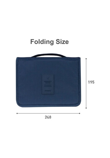 Mufunye Seyahat Tuvalet Çantası, Çok İşlevli Su Geçirmez, Katlanabilir Kanca, Gri