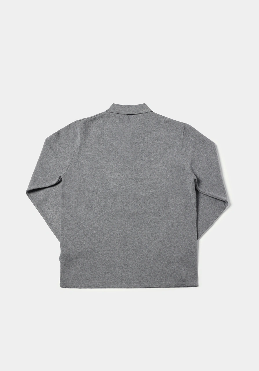 Colins Regular Fit Polo Yaka Jakarlı Erkek Gri Kazak Cl1076234 Q1.v2 Mga Gri Melanj