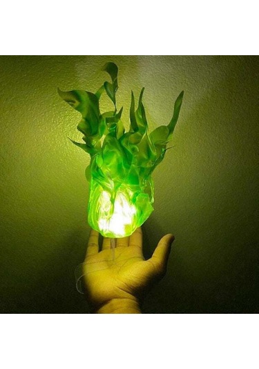 Yeşil Yüzen Ateş Topu Cadılar Bayramı Süsü Yüzen Ateş Topu Alev Süsü Parti Aksesuarları Çok Renkli