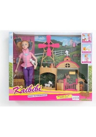 Kaibibi Veteriner Bebek ve 13 Parça Çiftlik Seti-Bld284