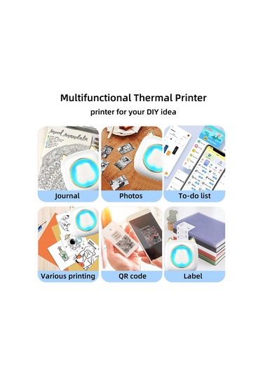 Xindoker C23 Beyaz Bluetooth Termal Etiket Yazıcı - Fotoğraf, Not, Defter, Fiş Yazdırma - 1200mah Batarya + 1 Termal + 10 Yapışkan Kağıt