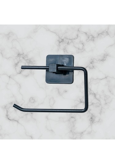 Zmc Bilişim Kendiliğinden Yapışkanlı Siyah Paslanmaz Metal Kapaksız Tuvalet Kağıtlığı Aparatı Çok Renkli