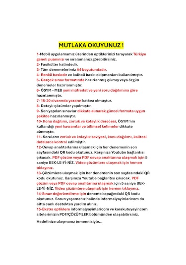 2025/1 Yökdil İngilizce Sosyal Bilimler Ösym Çıkmış Soru Tıpkı Ba