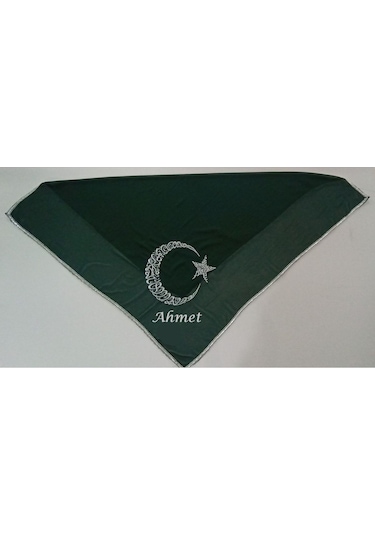 İsimli Asker Damat Kına Şalı Omuz Örtüsü Ayyıldız Nakış Işlemeli Isme Özel