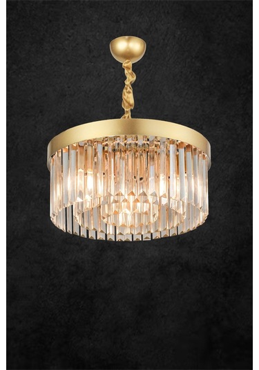 Desina 40'lık Kristal Taşlı Lüks Avize - Sarı-yaldız Sarı Yaldız