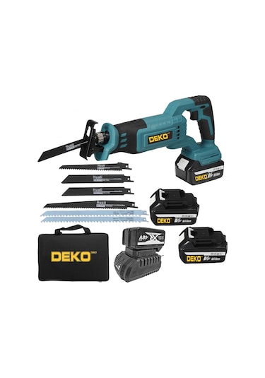 Deko DKTTK4810 48 V Panasonic Çift Akülü Tilki Kuyruğu Testere + 7 Bıçak