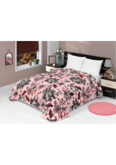 Mink Lacasa Lüks Vizon Tek Kişilik 1095 Pudra Battaniye 160X220