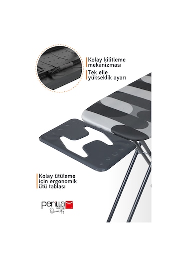 Perilla Hely Ütü Masası Antrasit