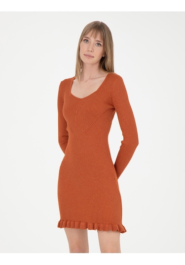 Pierre Cardin Kadın Kiremit Elbise Triko 50280230-vr031 Kiremit