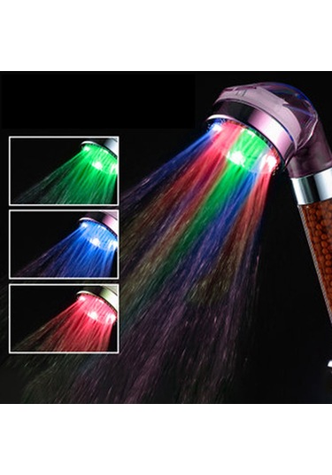 Wezone Led Renkli Değişen Duş Başlığı, Su Akımı İle Çalışan, 7 Renkli Işıklı, Abs Kaplama, Pratik Ve Enerji Tasarruflu Diğer