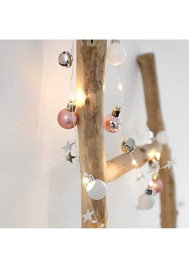 Maoyaya Pembe Beyaz 20 Led Çubuklu Noel Işık Zinciri 2m, Sıcak Beyaz Diğer