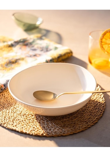 Madame Coco Souci Yemek Tabağı - Krem - 22 cm Krem