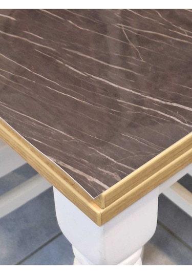 Kalın Pvc Masa Koruyucu 1.2 Mm Mika Örtü, 80 Cm En, Mermer Desen 32pvc-mrm6 Siyah