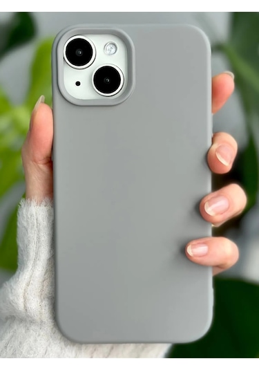 İphone 13/14 Uyumlu Lansman Kılıf Leke Kir Su Tutmayan Yüzey İçi Kadife Mükemmel Hissiyat Gri