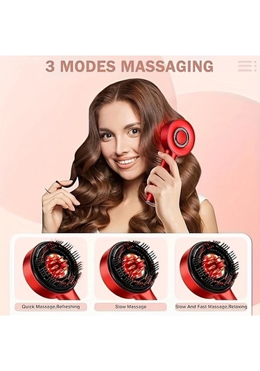 Willowhaven Gri Çok Fonksiyonlu Elektrikli Masaj Tarağı Ayarlanabilir Hızlı Saç Fırçası Uzun Pil Ömrü Gri