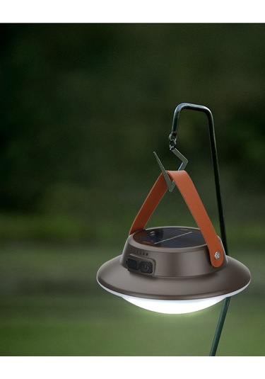 Jian Fan Taşınır Kanca Güneşkamp Lambası Acil Su Geçilmez Lamba-kahverengi Kahverengi