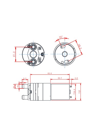 Suntek 370 Mikro Su Pompası Buz Üreticisi Için Küçük Mini 6.36x2.44 Cm