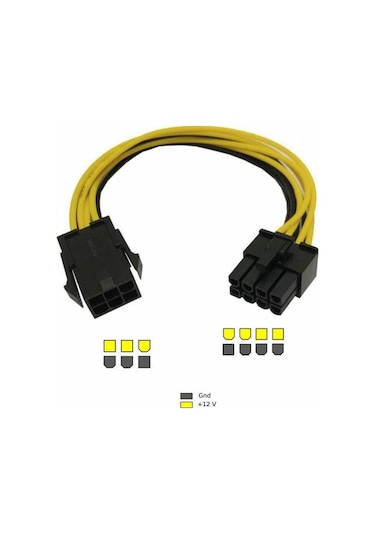 6 Pin To 8 Pin Pci-E Express Ekran Kartı Kablosu