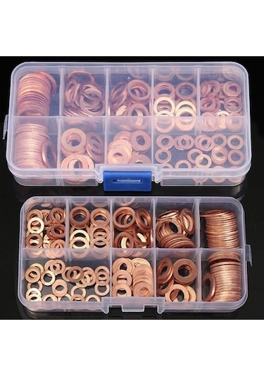 Novahub 200 Adet Bakır Conta Somun Seti M5-m14 Vidası Pul Bağlantı Elemanı