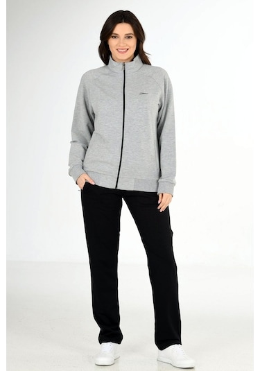 Trend Hill Gri Melanj Kadın Büyük Beden Eşofman Takım Edy201836B