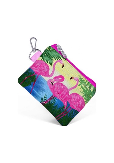Coral High Pembe Flamingolu Bozuk Para Çantası