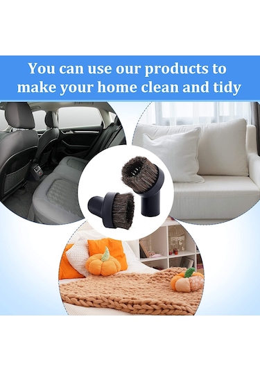 Leasetake 32mm Yuvarlak Toz Fırçası, Siyah At Kılı 25mm Elektrikli Süpürge Aparatı Yedek Parçası