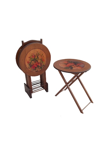 Zigon Çanta Yuvarlak Resimli Model Kayın Parlak Ceviz Natüre Minu