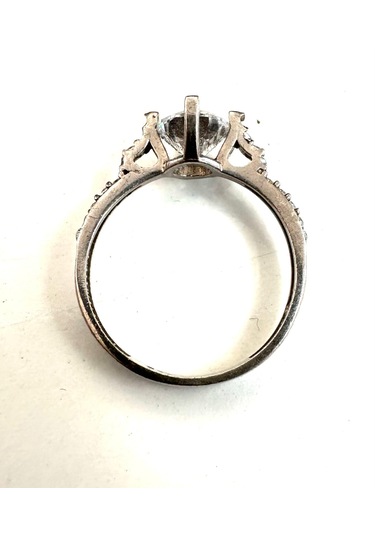 925 Ayar Parlak Gümüş Zirkon Taşlı Kadın Alyans Yüzük