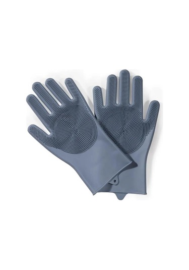 Sihirli Silikon Bulaşık Eldiveni Dayanıklı Yumuşak Kaliteli Silikon 1 Adet Gri