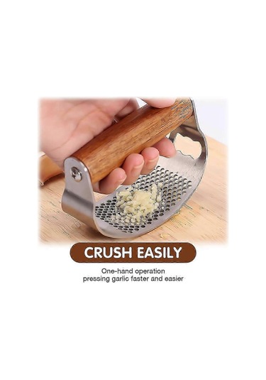 Paslanmaz Çelik Sarımsak Presi, Ahşap Saplı Sarımsak Presi Salınc Çok Renkli