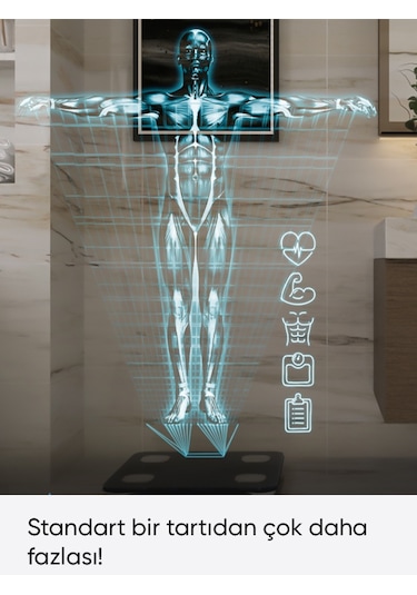 Şımart Teknoloji Akıllı Elektronik Tartı Yağ Su Kas Vücut Kitle Endeksi