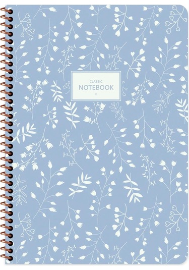 A6 Çizgili Defter 80 Yaprak Pastel Flora Karton Kapak 1 Adet