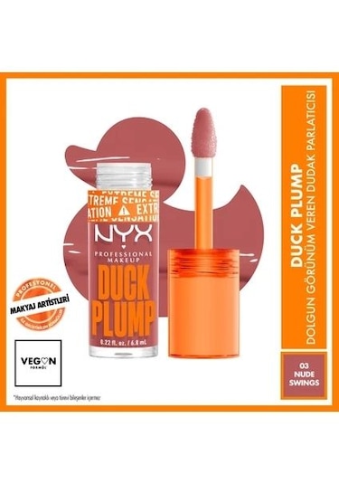 Nyx Professional Duck Plump Dudak Parlatıcısı 03 Nude Swings
