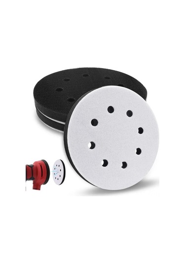 Kangvka Yumuşak Süngerli Zımpara Pedi - 125mm Şok Emici Taban, 8 Delikli Pratik Tasarım