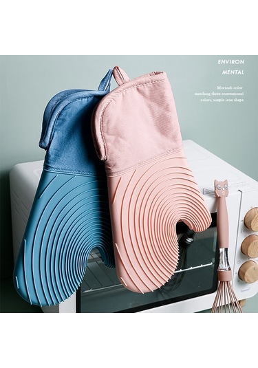 Sones Kalınlaştırılmış Silikon Eldivenler Ev Mikrodalga Fırın Anti-haşlanma Yalıtım Eldiveni